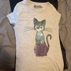 2-$12 Sailor moon cat grey shirt- Large